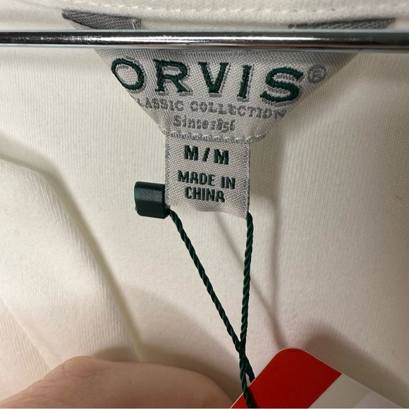 Orvis NWT White Women's 3/4 Sleeve V Neck Top 100% Cotton, Size Medium - Picture 3 of 7